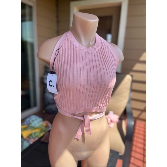 Callahan Knitwear Greta Halter in Gossamer Pink - Picture 4 of 12